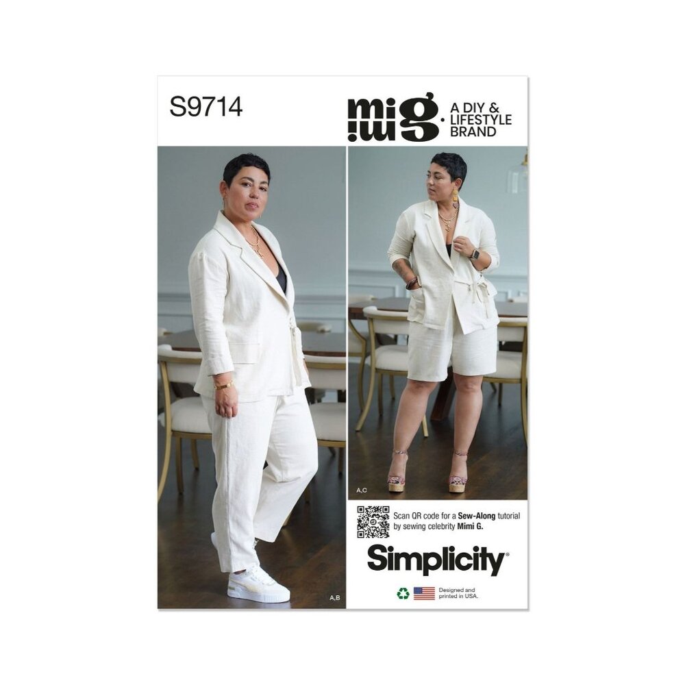 Simplicity Sewing Pattern S9714 R11707 Jacket Pants Shorts MIMI G Sz 18-26